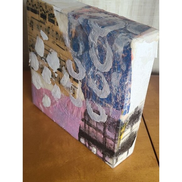 Sweet Little Song Original Mixed Media Abstract Collage Canvas By Cindy Smith - Picture 5 of 7